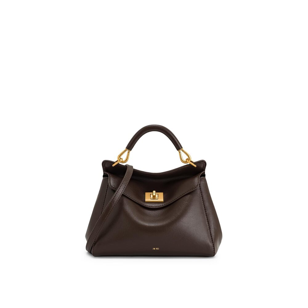 8560 Lucia Classic Top Handbag - Dark Brown